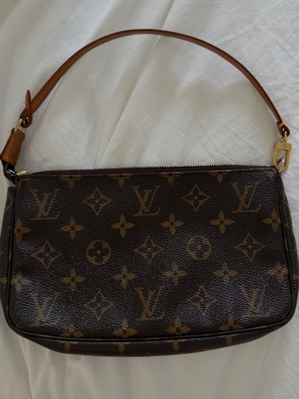 Louis Vuitton Monogram Canvas Shoulder Pochette in Brown and Tan